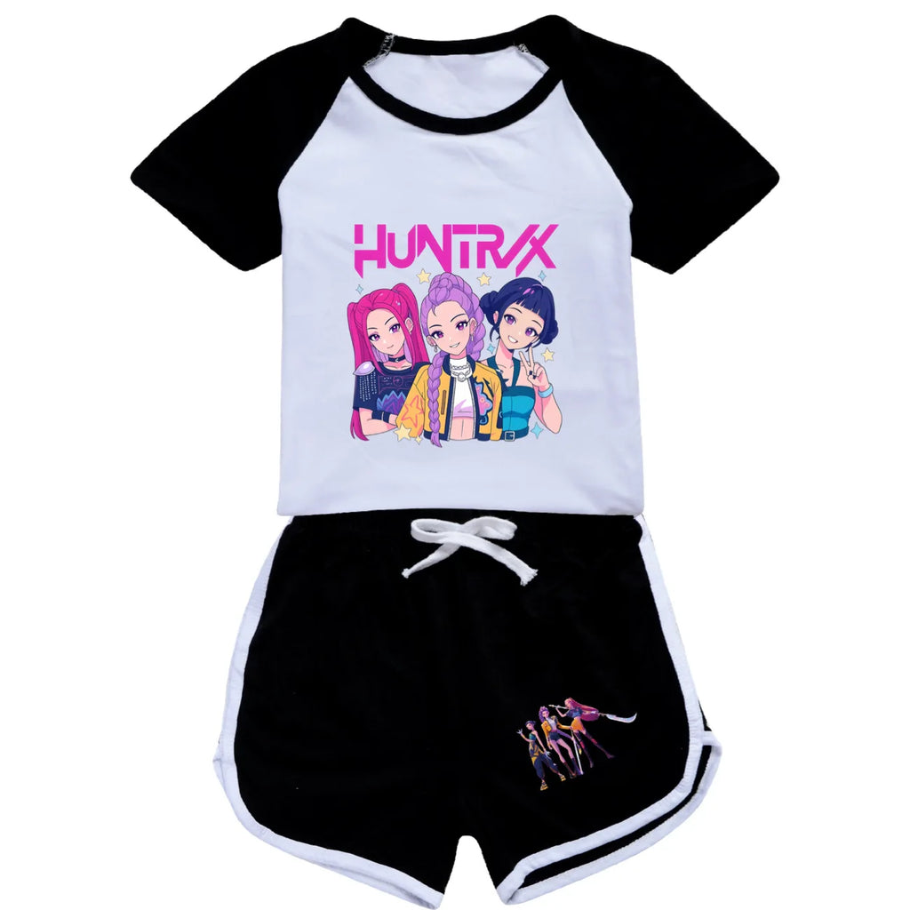 Ensemble 2 pièces pour garçons : T-shirt et short de sport K-pop Chasseurs de démons (été), vêtements pour filles Rumi Mira Zoey, pyjamas pour enfants