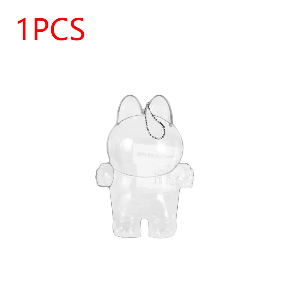 Housse de protection transparente pour Labubu, boîte de rangement pour poupée elfe, jouet monstre, couverture d'exposition en peluche elfe mignonne pour poupées de fête