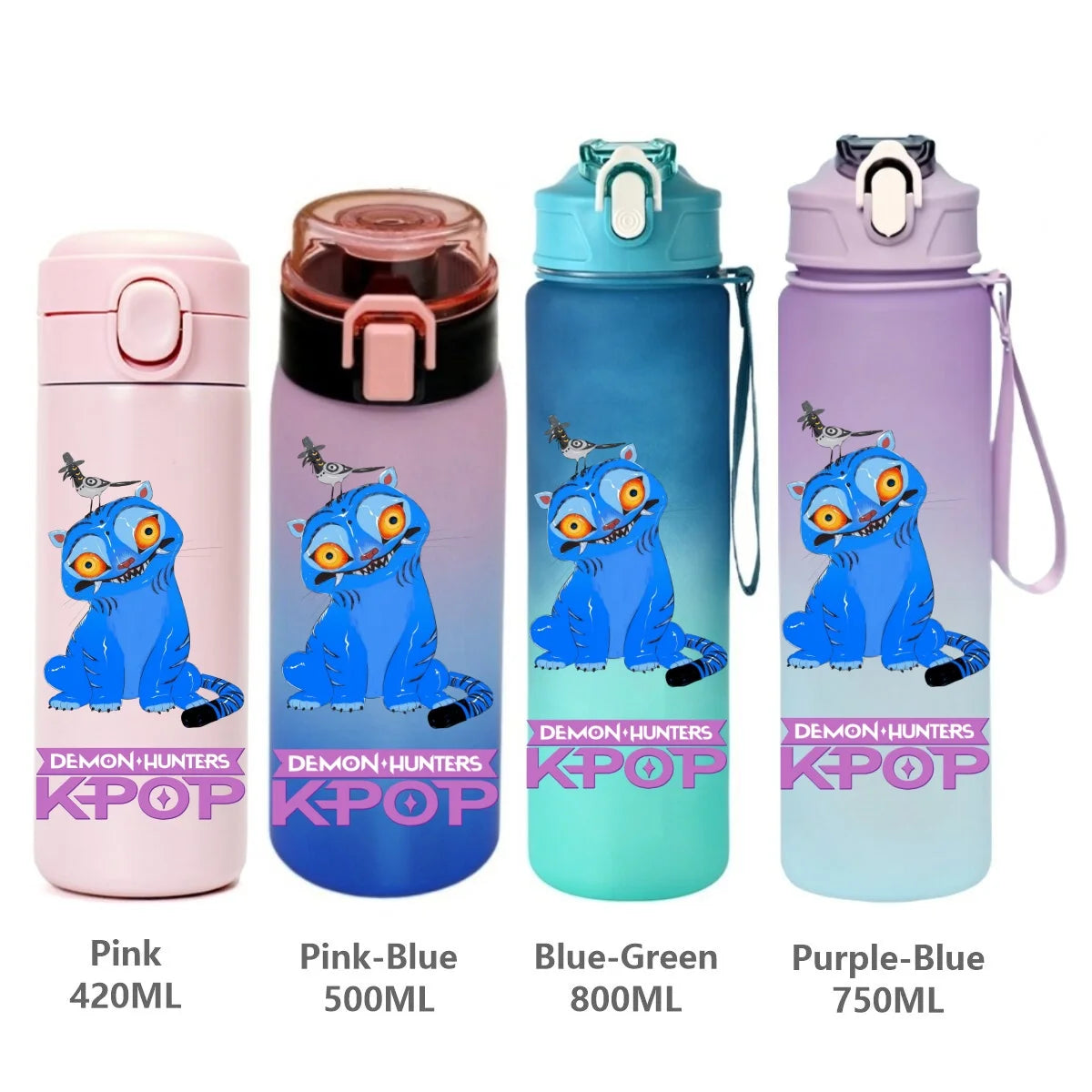 Gourde de sport KPop Demon Hunters, motif dessin animé tendance, étanche, portable, cadeau d'anniversaire pour enfants
