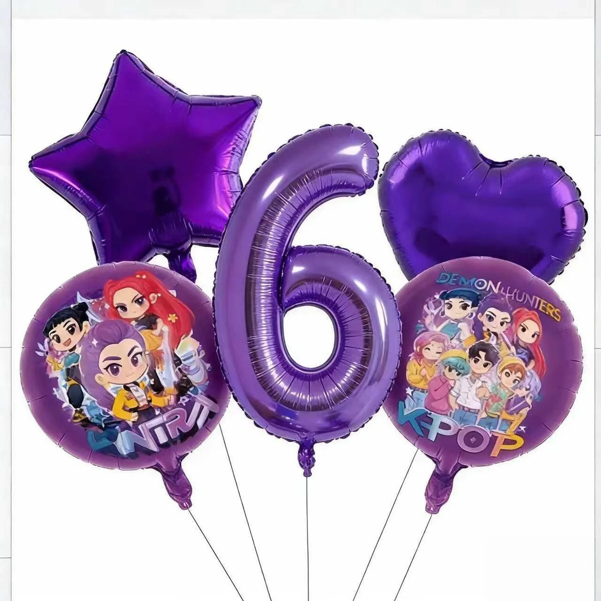Décoration de fête d'anniversaire sur le thème des démons K-pop : ballons en aluminium Rumis, Globos, cadeaux pour enfants et filles, baby shower
