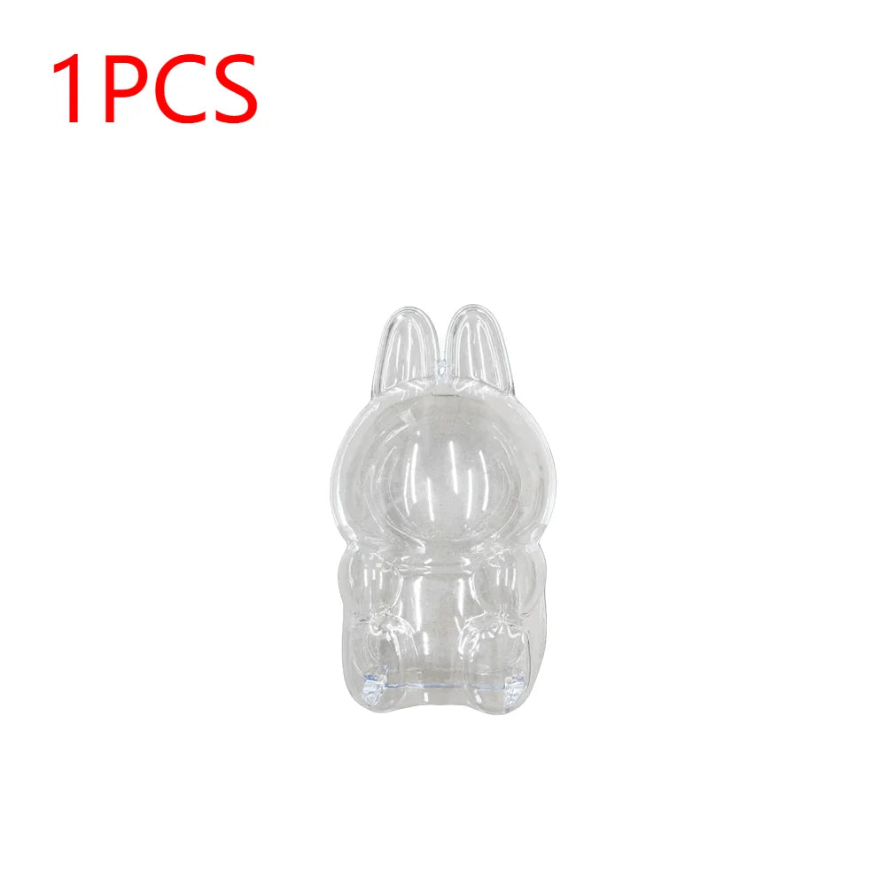 Housse de protection transparente pour Labubu, boîte de rangement pour poupée elfe, jouet monstre, couverture d'exposition en peluche elfe mignonne pour poupées de fête