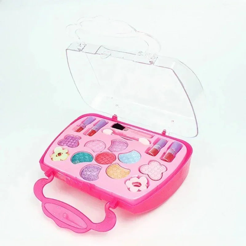 Coffret de maquillage pour fille, jouet maison de poupée, fard à paupières, maquillage de princesse, sac à main, amusant, sûr, soluble dans l'eau, cadeau d'anniversaire