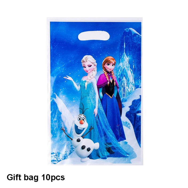 Assiettes jetables Disney Reine des Neiges, couverts, décorations de fête d'anniversaire Anna et Elsa, assiettes et gobelets pour enfants, articles de fête pour baby shower