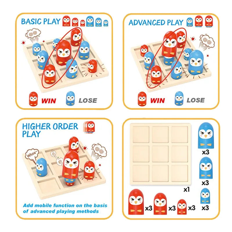 Mini jeu de société de morpion avancé, puzzle interactif pour toute la famille, jeu de combat et de compétition, jeu de bureau, cadeau d'anniversaire