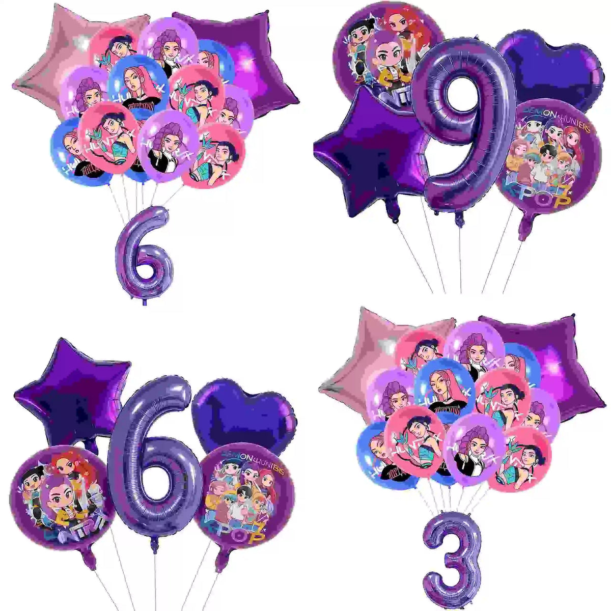 Décoration de fête d'anniversaire sur le thème des démons K-pop : ballons en aluminium Rumis, Globos, cadeaux pour enfants et filles, baby shower
