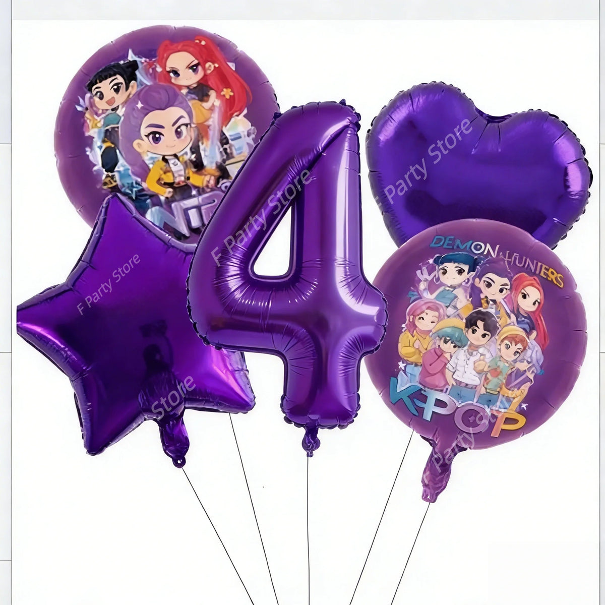Décoration de fête d'anniversaire sur le thème des démons K-pop : ballons en aluminium Rumis, Globos, cadeaux pour enfants et filles, baby shower