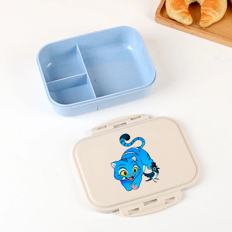 Boîte à lunch Kpop Demon Hunters pour garçon/fille, mignonne Mira Zoey Jinu, boîte bento portable en plastique avec vaisselle et récipient pour aliments et fruits