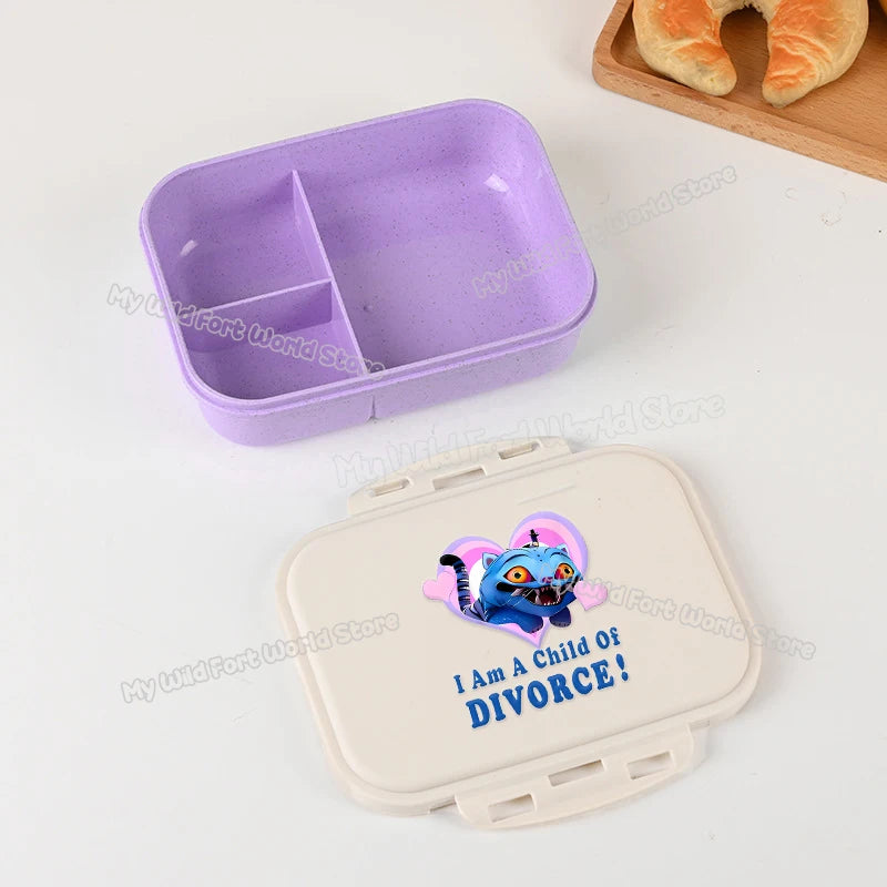 Boîte à lunch Kpop Demon Hunters pour garçon/fille, mignonne Mira Zoey Jinu, boîte bento portable en plastique avec vaisselle et récipient pour aliments et fruits