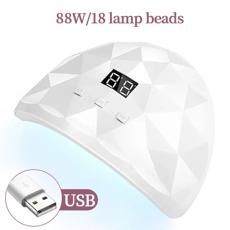 Lampe UV LULAA pour vernis à ongles, polymérisation et polissage de gel, avec trois modes de minuterie et un mode de détection automatique, idéale pour un usage domestique