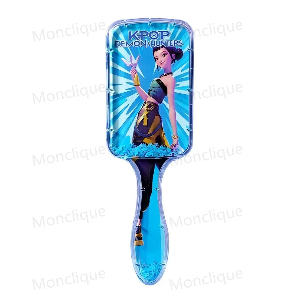 1/4 peignes K-Pop Demon Hunters, série anime, peigne de massage à coussin d'air périphérique, cadeau pour les amies, les étudiantes et les fans