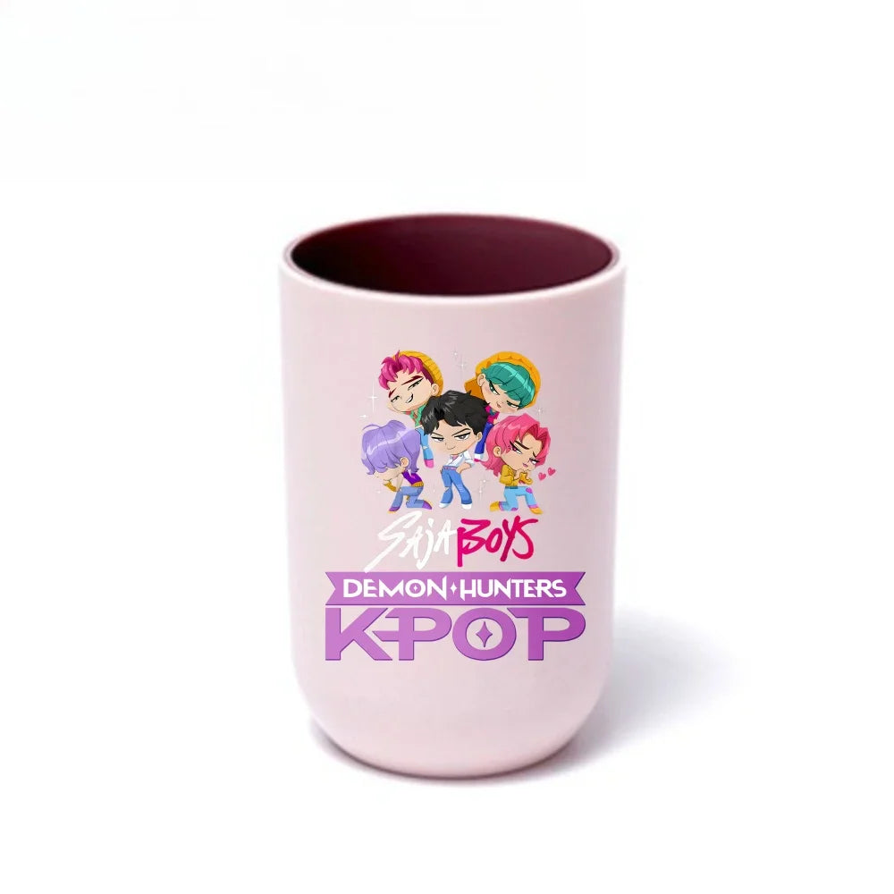 Gobelet à brosse à dents K-Pop Demon Hunters, gobelet en plastique pour bain de bouche, boîte de rangement pour articles de toilette de voyage, accessoires de salle de bain