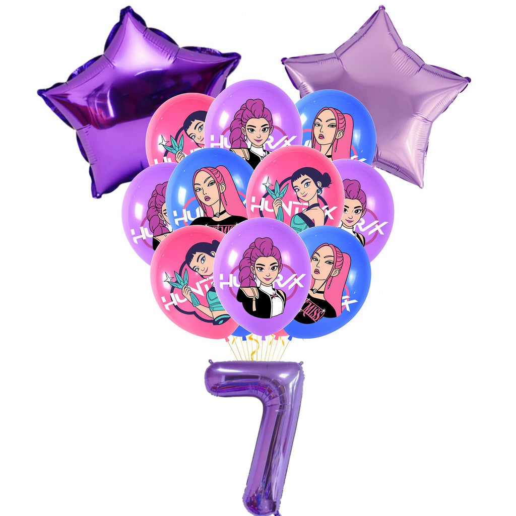 Décoration de fête d'anniversaire sur le thème des démons K-pop : ballons en aluminium Rumis, Globos, cadeaux pour enfants et filles, baby shower
