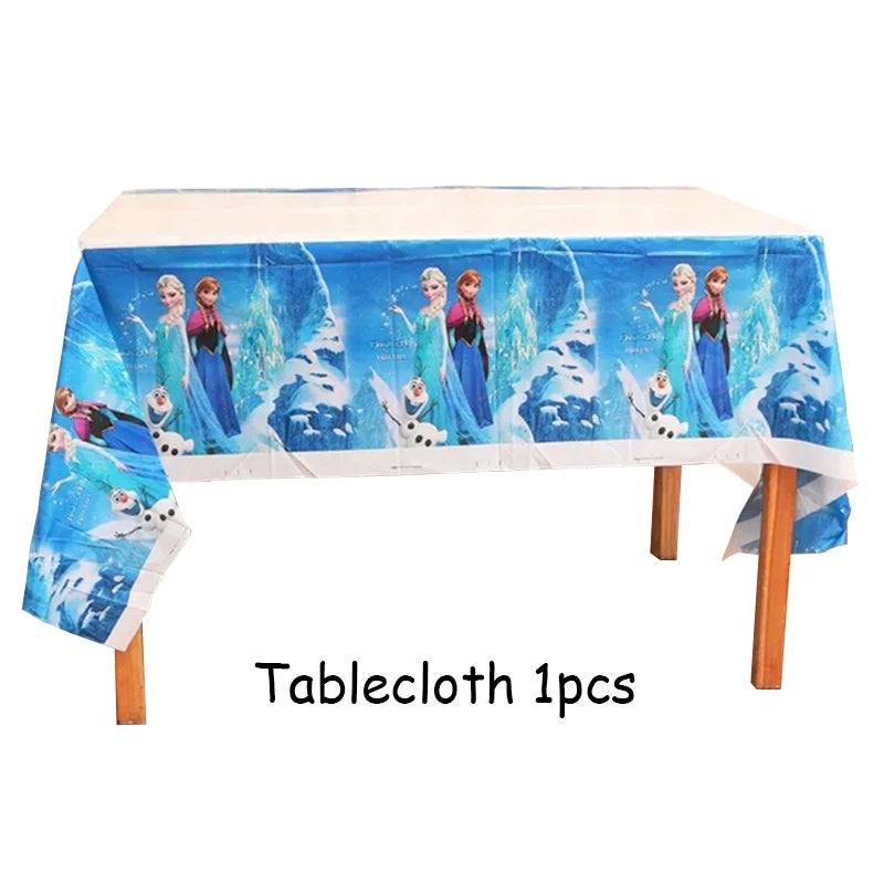 Assiettes jetables Disney Reine des Neiges, couverts, décorations de fête d'anniversaire Anna et Elsa, assiettes et gobelets pour enfants, articles de fête pour baby shower