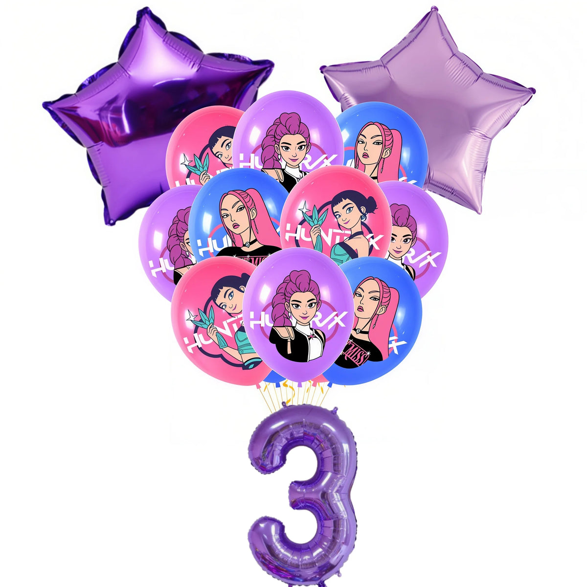 Décoration de fête d'anniversaire sur le thème des démons K-pop : ballons en aluminium Rumis, Globos, cadeaux pour enfants et filles, baby shower