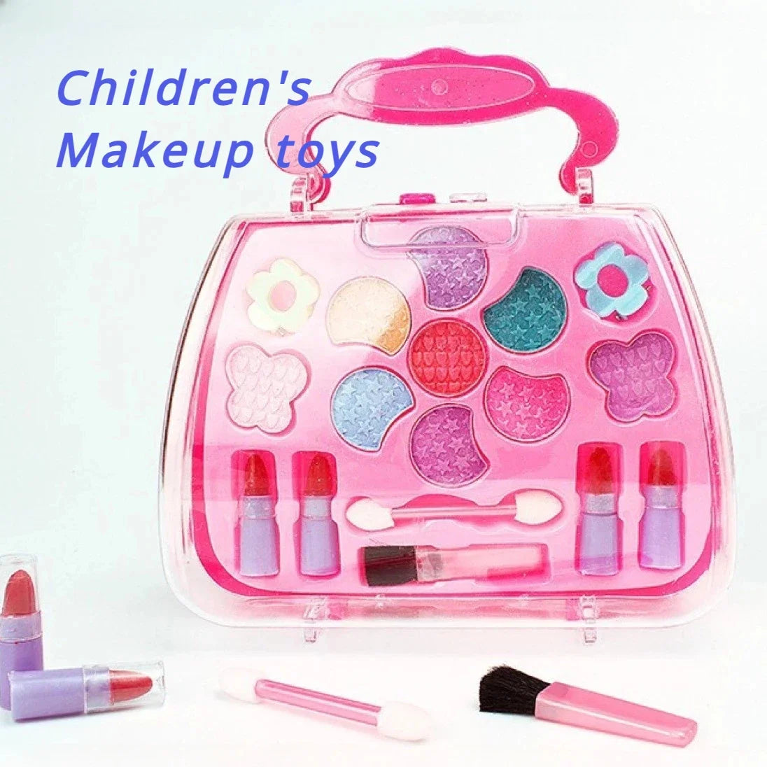 Coffret de maquillage pour fille, jouet maison de poupée, fard à paupières, maquillage de princesse, sac à main, amusant, sûr, soluble dans l'eau, cadeau d'anniversaire