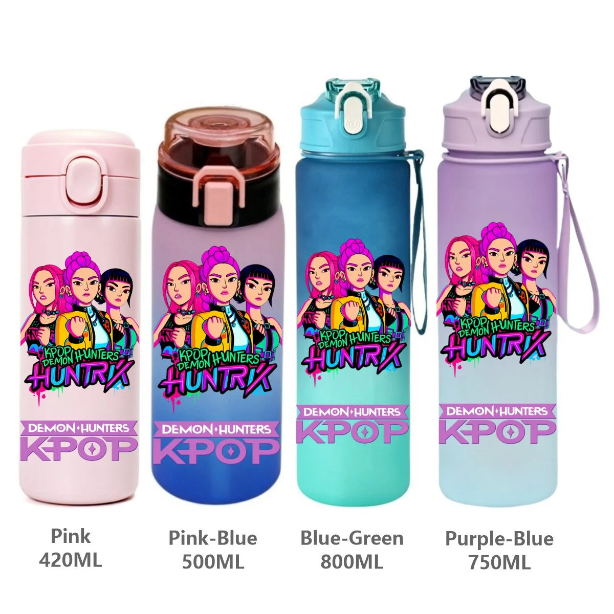 Gourde de sport KPop Demon Hunters, motif dessin animé tendance, étanche, portable, cadeau d'anniversaire pour enfants