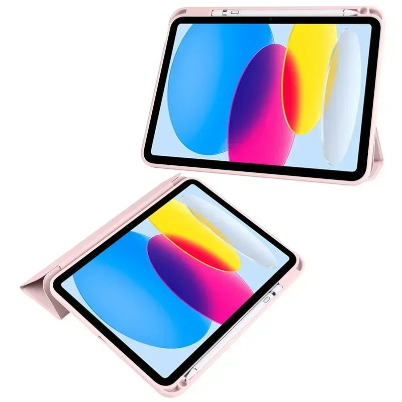 Étui pour iPad 10e génération avec porte-stylet, coque arrière rigide transparente en acrylique à trois volets, compatible avec iPad 10.2, 9.7, Air, 5, 11 et iPad 10, 9 et 11e génération (A16).
