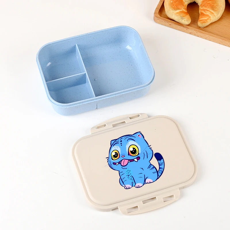Boîte à lunch Kpop Demon Hunters pour garçon/fille, mignonne Mira Zoey Jinu, boîte bento portable en plastique avec vaisselle et récipient pour aliments et fruits