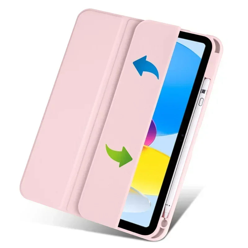 Étui pour iPad 10e génération avec porte-stylet, coque arrière rigide transparente en acrylique à trois volets, compatible avec iPad 10.2, 9.7, Air, 5, 11 et iPad 10, 9 et 11e génération (A16).