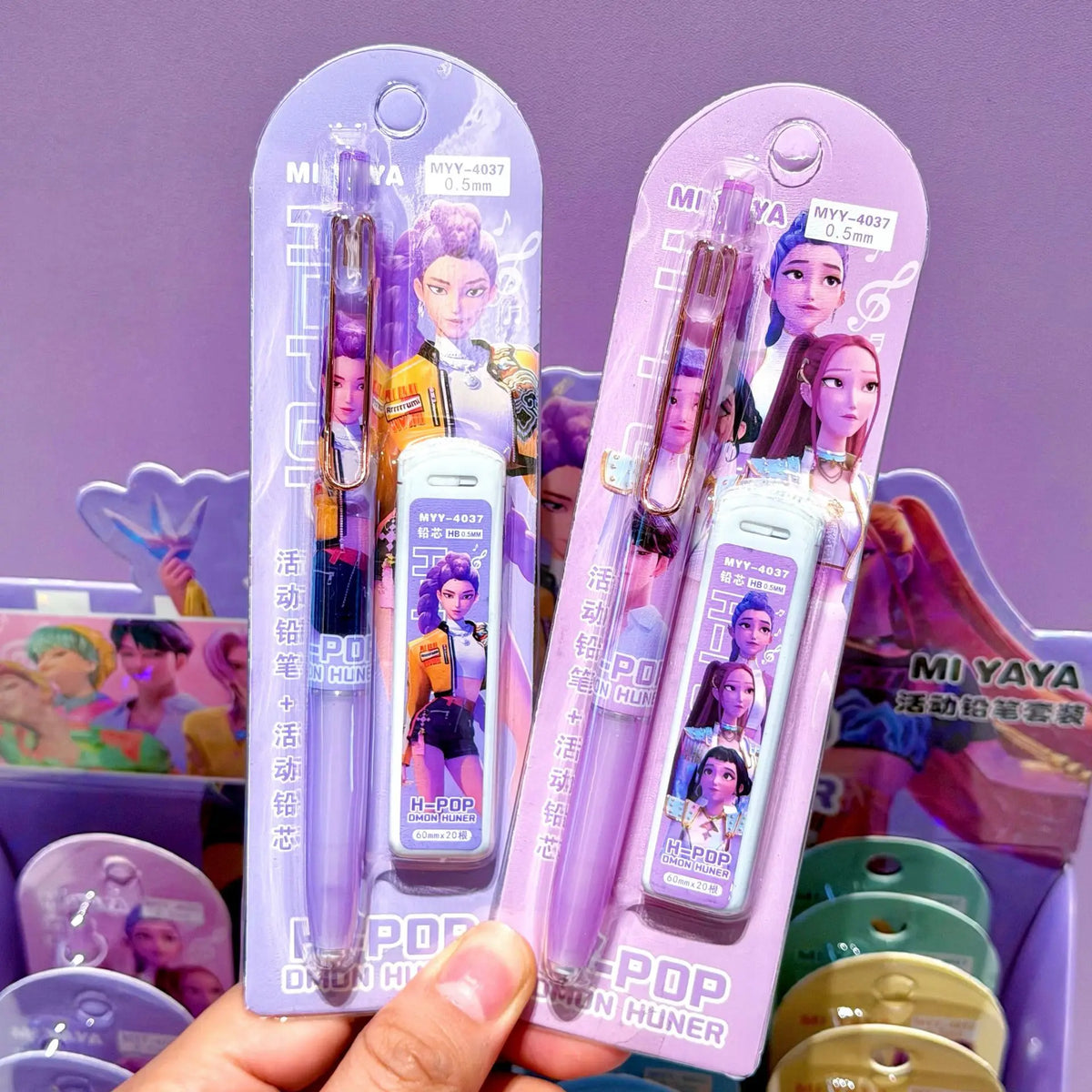 Ensemble de crayons automatiques KPOP Demon Hunter - Lot aléatoire de 1/2/4/6 pièces - Fournitures scolaires pour enfants, cadeau pour l'écriture et le dessin