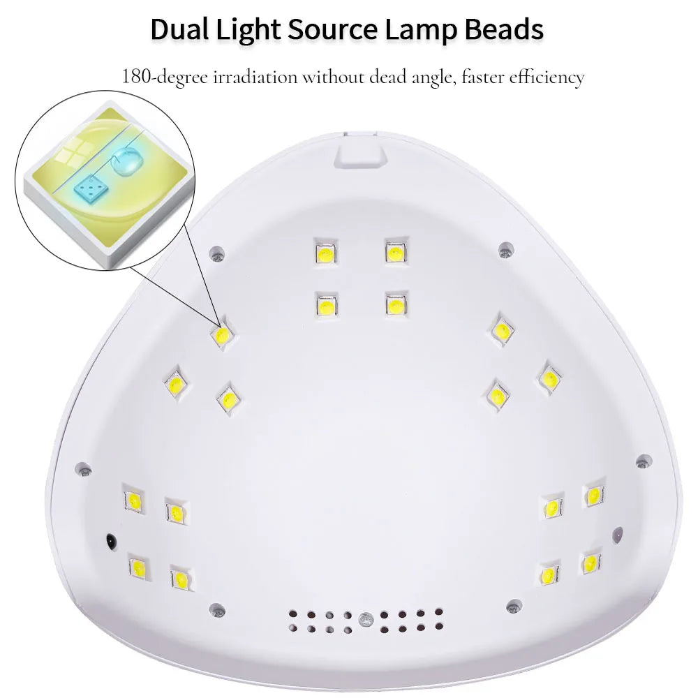 Lampe UV LULAA pour vernis à ongles, polymérisation et polissage de gel, avec trois modes de minuterie et un mode de détection automatique, idéale pour un usage domestique