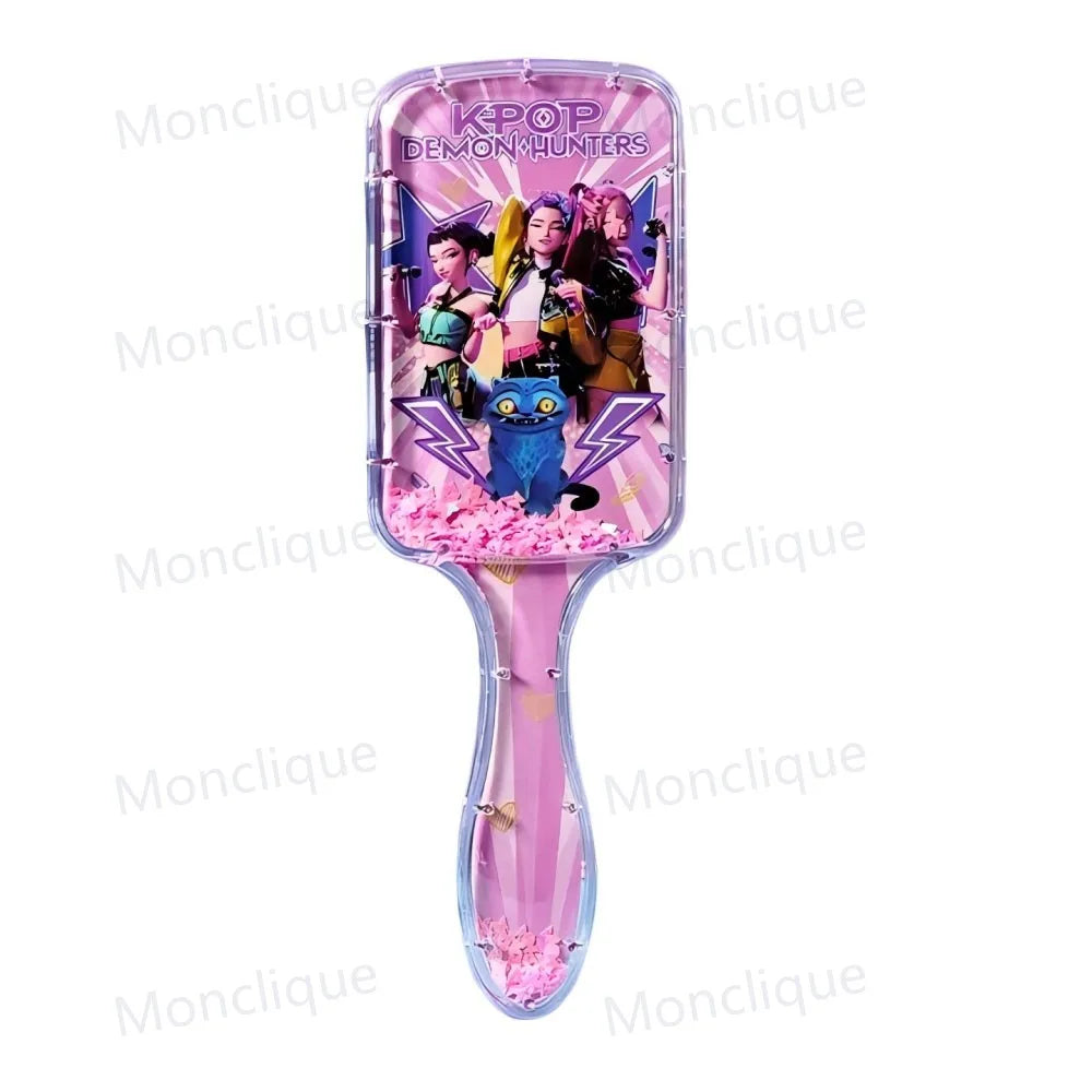 1/4 peignes K-Pop Demon Hunters, série anime, peigne de massage à coussin d'air périphérique, cadeau pour les amies, les étudiantes et les fans