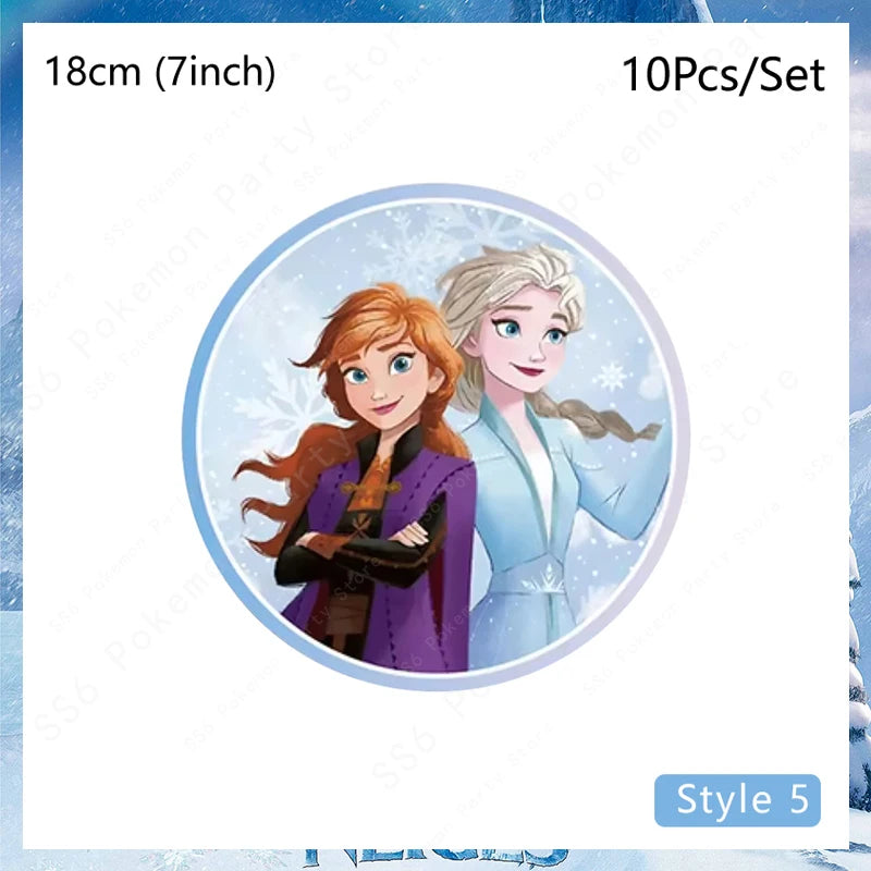Kit de décoration pour fête d'anniversaire Disney Elsa La Reine des Neiges : vaisselle jetable, gobelets en papier, nappes, assiettes et sacs