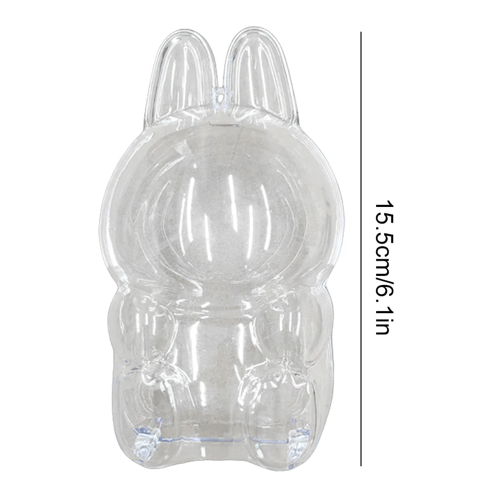 Housse de protection transparente pour Labubu, boîte de rangement pour poupée elfe, jouet monstre, couverture d'exposition en peluche elfe mignonne pour poupées de fête