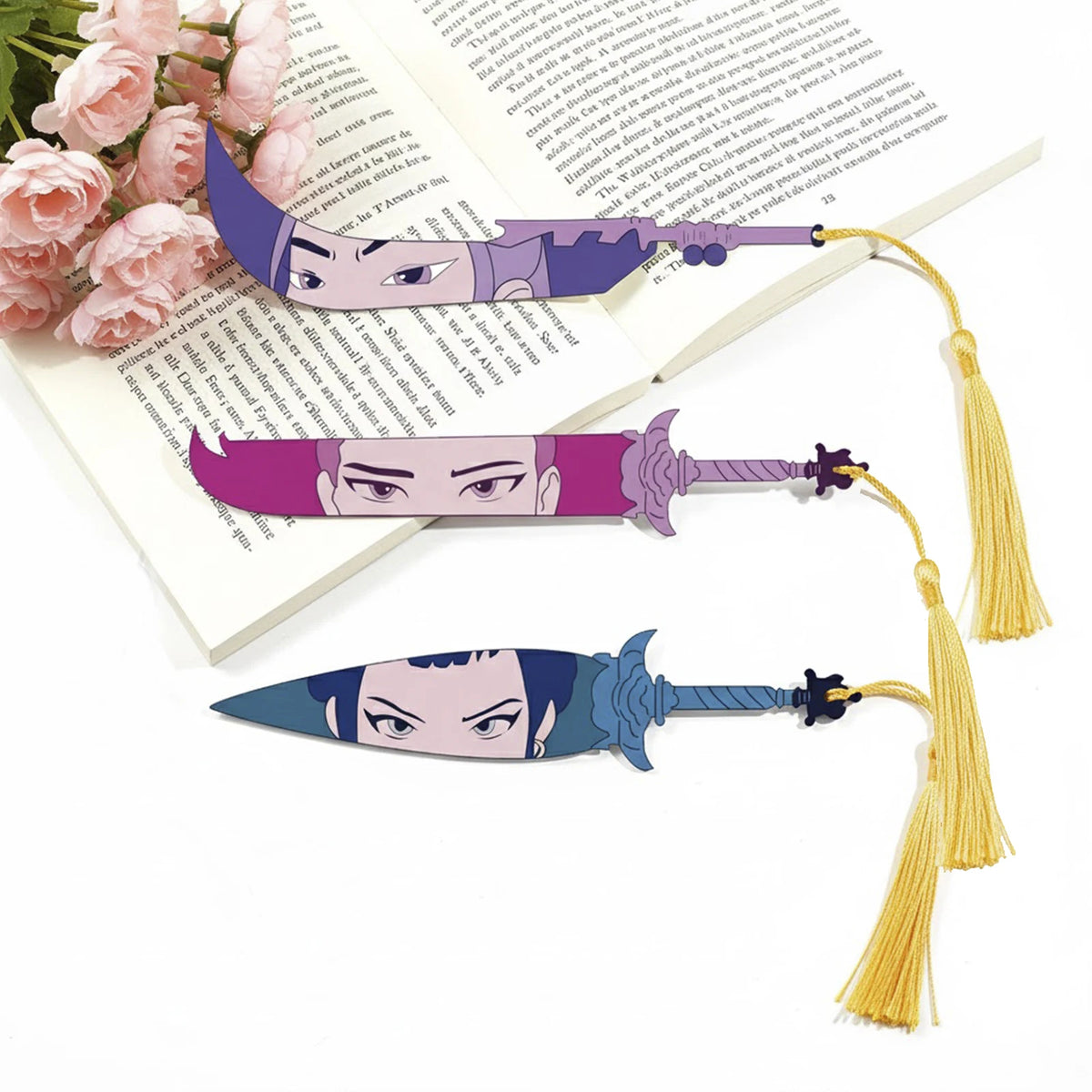 Marque-pages acryliques Kpop Demon Hunters - Accessoire de livre - Fournitures de lecture - Cadeau pour enseignants - Accessoires Kpop Demon Hunter - Papeterie mignonne