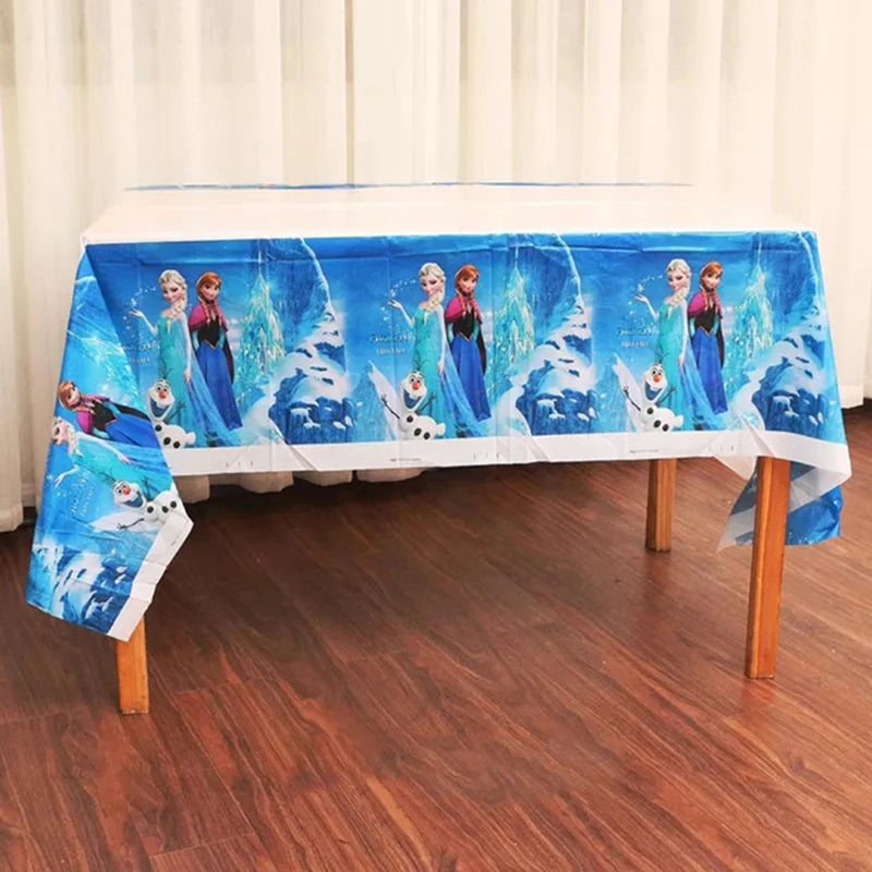 Assiettes jetables Disney Reine des Neiges, couverts, décorations de fête d'anniversaire Anna et Elsa, assiettes et gobelets pour enfants, articles de fête pour baby shower