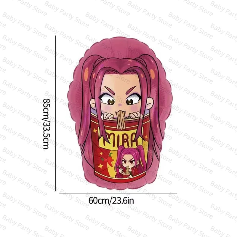 Ensemble de ballons en aluminium de 45 cm (18 pouces) sur le thème K-Pop Demon Hunter, style dessin animé, idéal pour une baby shower ou une fête d'anniversaire d'enfant