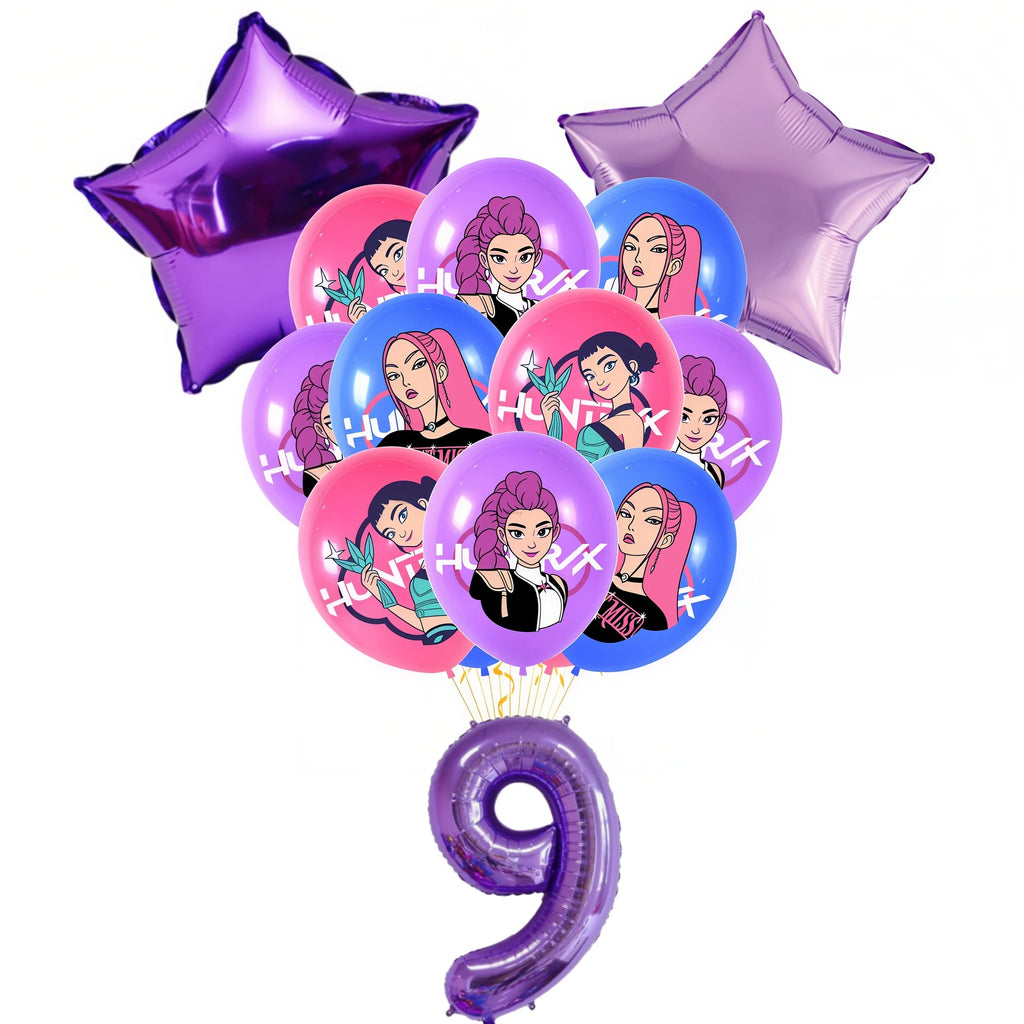 Décoration de fête d'anniversaire sur le thème des démons K-pop : ballons en aluminium Rumis, Globos, cadeaux pour enfants et filles, baby shower