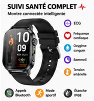 SmartWatch Health Pro – Montre Connectée Santé ECG & Bluetooth