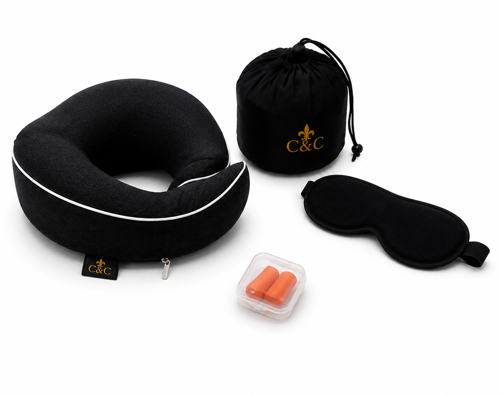 Kit de Voyage C&C – Oreiller Mémoire de Forme & Accessoires