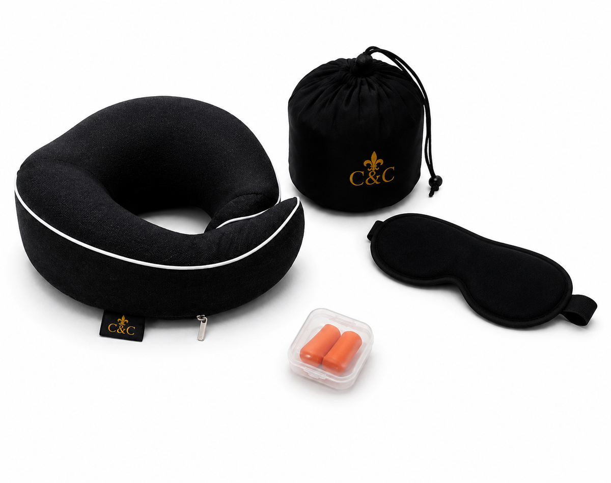 Kit de Voyage C&C – Oreiller Mémoire de Forme & Accessoires