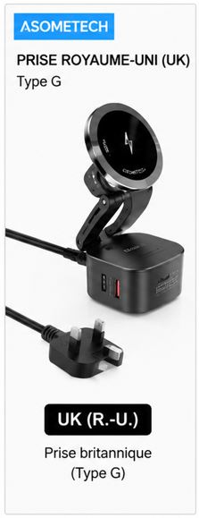 Station de Charge Sans Fil Magnétique 5-en-1 ASOMETECH – Charge Rapide 65W GaN