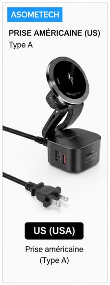 Station de Charge Sans Fil Magnétique 5-en-1 ASOMETECH – Charge Rapide 65W GaN