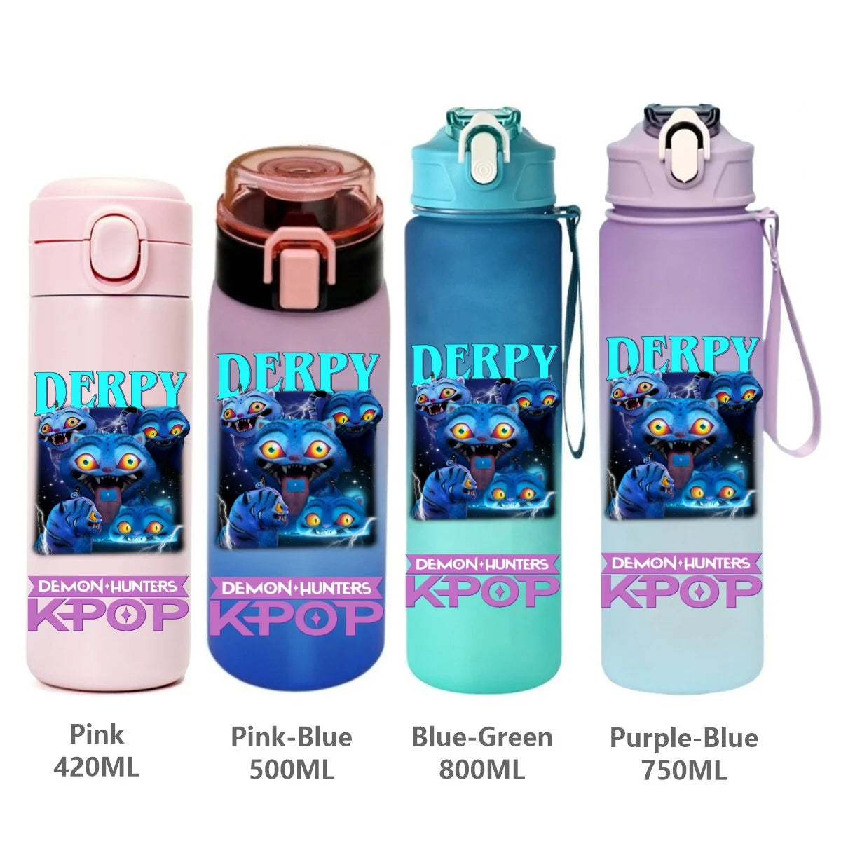 Gourde de sport KPop Demon Hunters, motif dessin animé tendance, étanche, portable, cadeau d'anniversaire pour enfants
