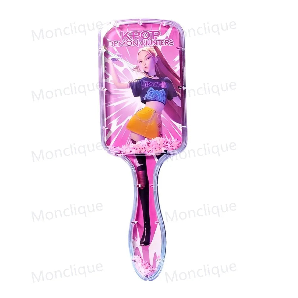 1/4 peignes K-Pop Demon Hunters, série anime, peigne de massage à coussin d'air périphérique, cadeau pour les amies, les étudiantes et les fans