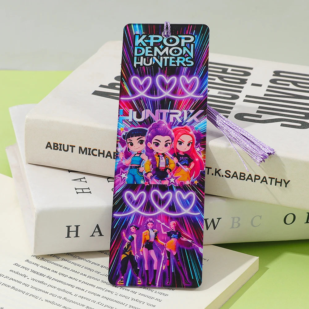Marque-pages acryliques Kpop Demon Hunters - Accessoire de livre - Fournitures de lecture - Cadeau pour enseignants - Accessoires Kpop Demon Hunter - Papeterie mignonne