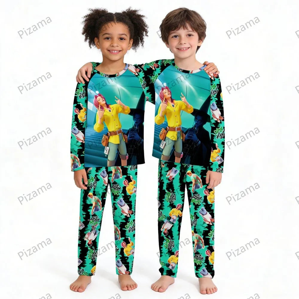 Pyjama K-Pop Chasseurs de Démons, ensemble 2 pièces pour enfants, manches longues et pantalon, collection automne. Convient aux garçons, filles, bébés et adolescents
