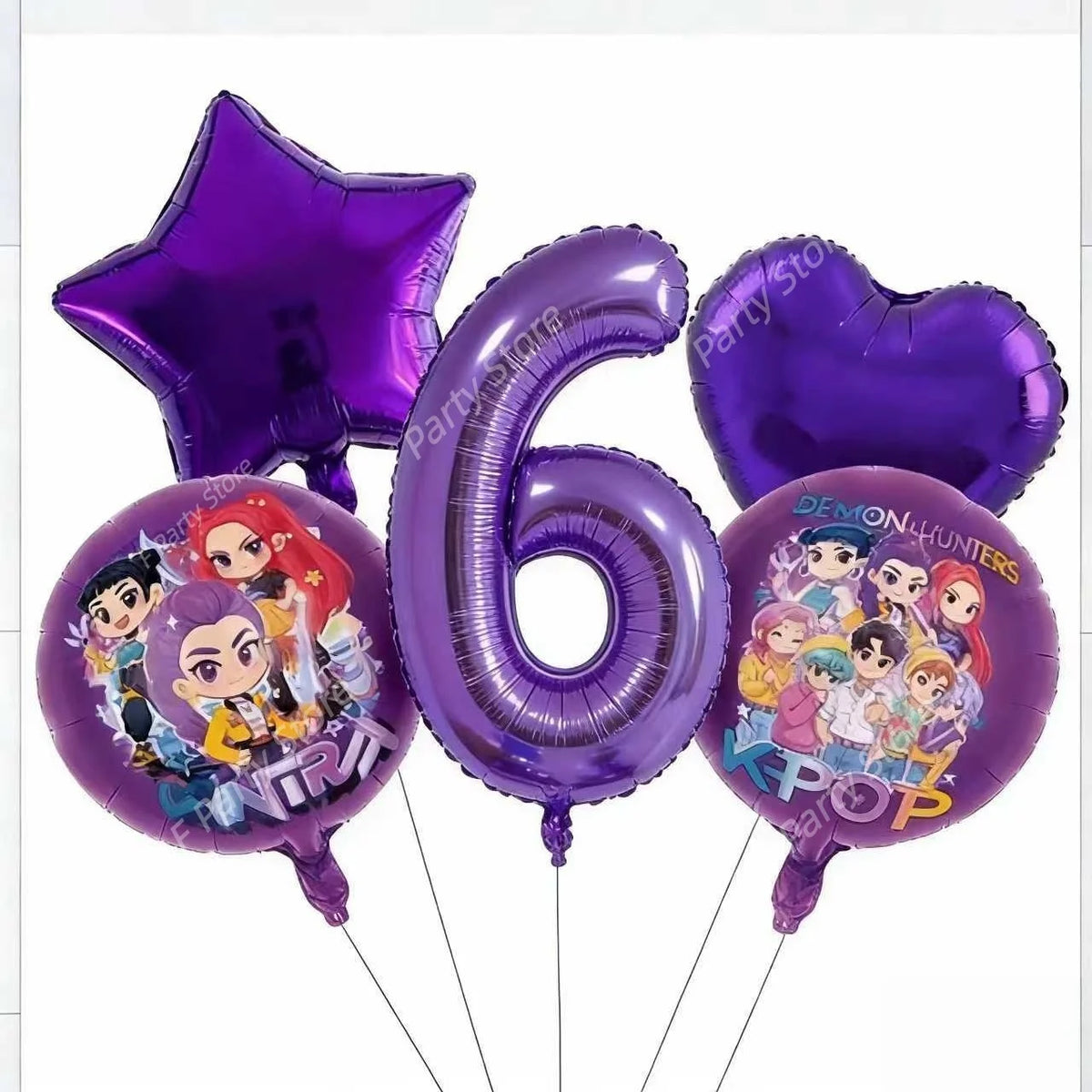 Décoration de fête d'anniversaire sur le thème des démons K-pop : ballons en aluminium Rumis, Globos, cadeaux pour enfants et filles, baby shower