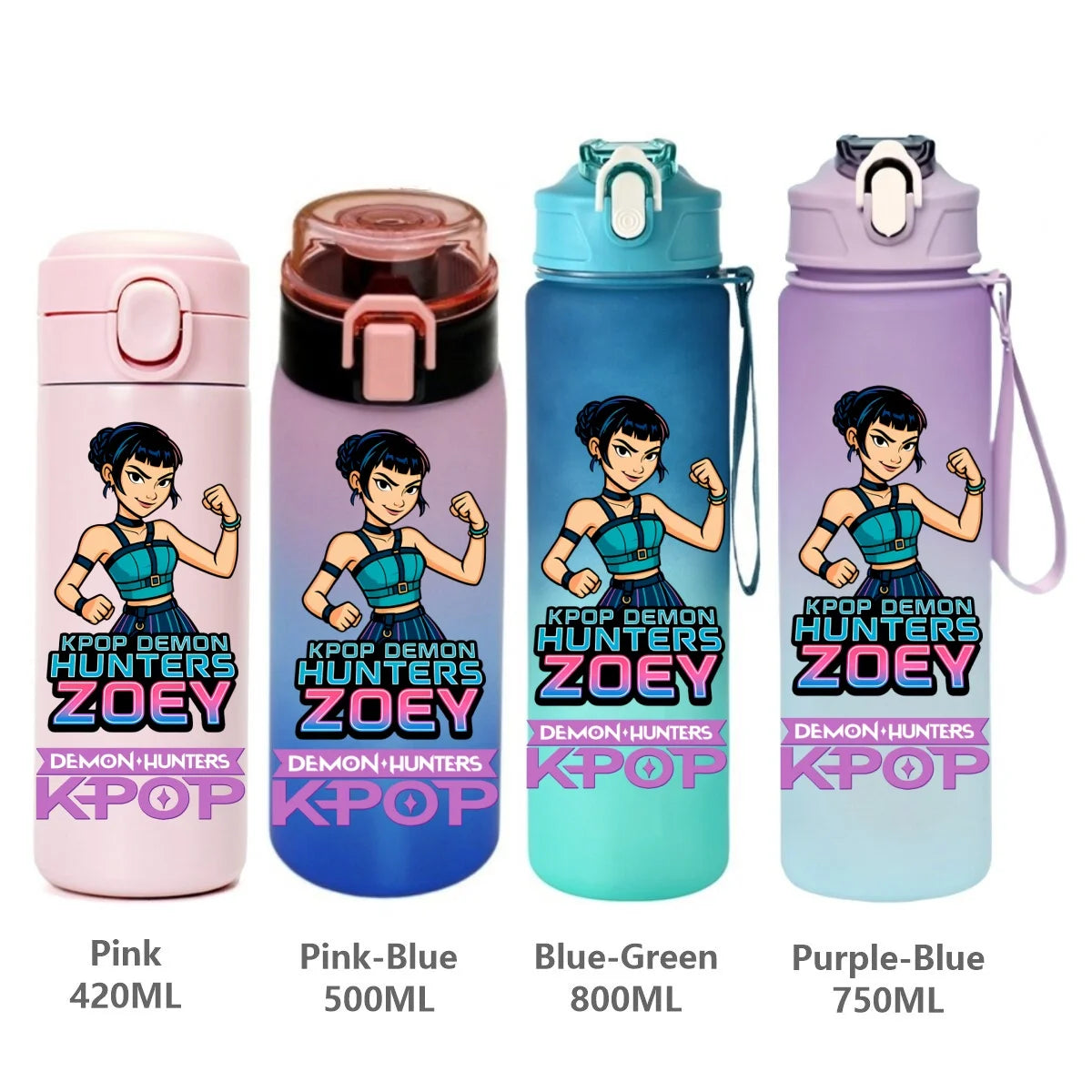 Gourde de sport KPop Demon Hunters, motif dessin animé tendance, étanche, portable, cadeau d'anniversaire pour enfants