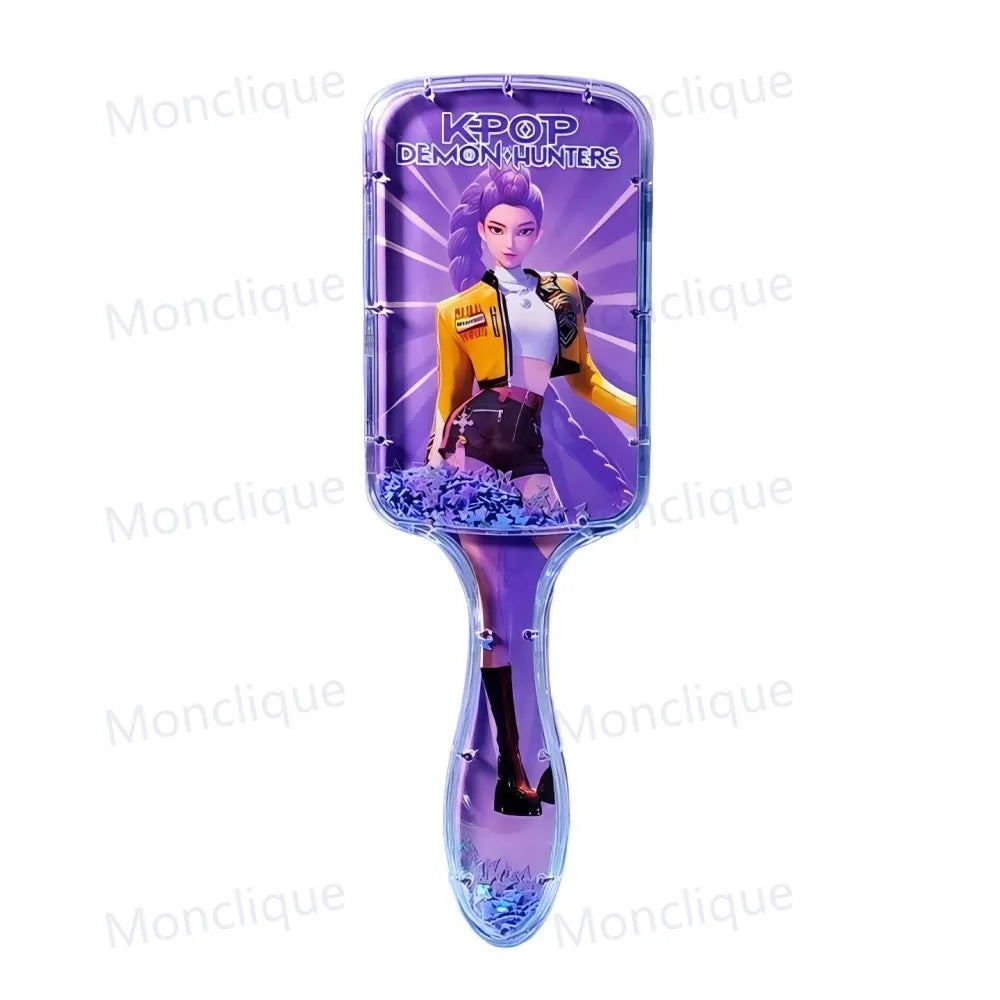 1/4 peignes K-Pop Demon Hunters, série anime, peigne de massage à coussin d'air périphérique, cadeau pour les amies, les étudiantes et les fans