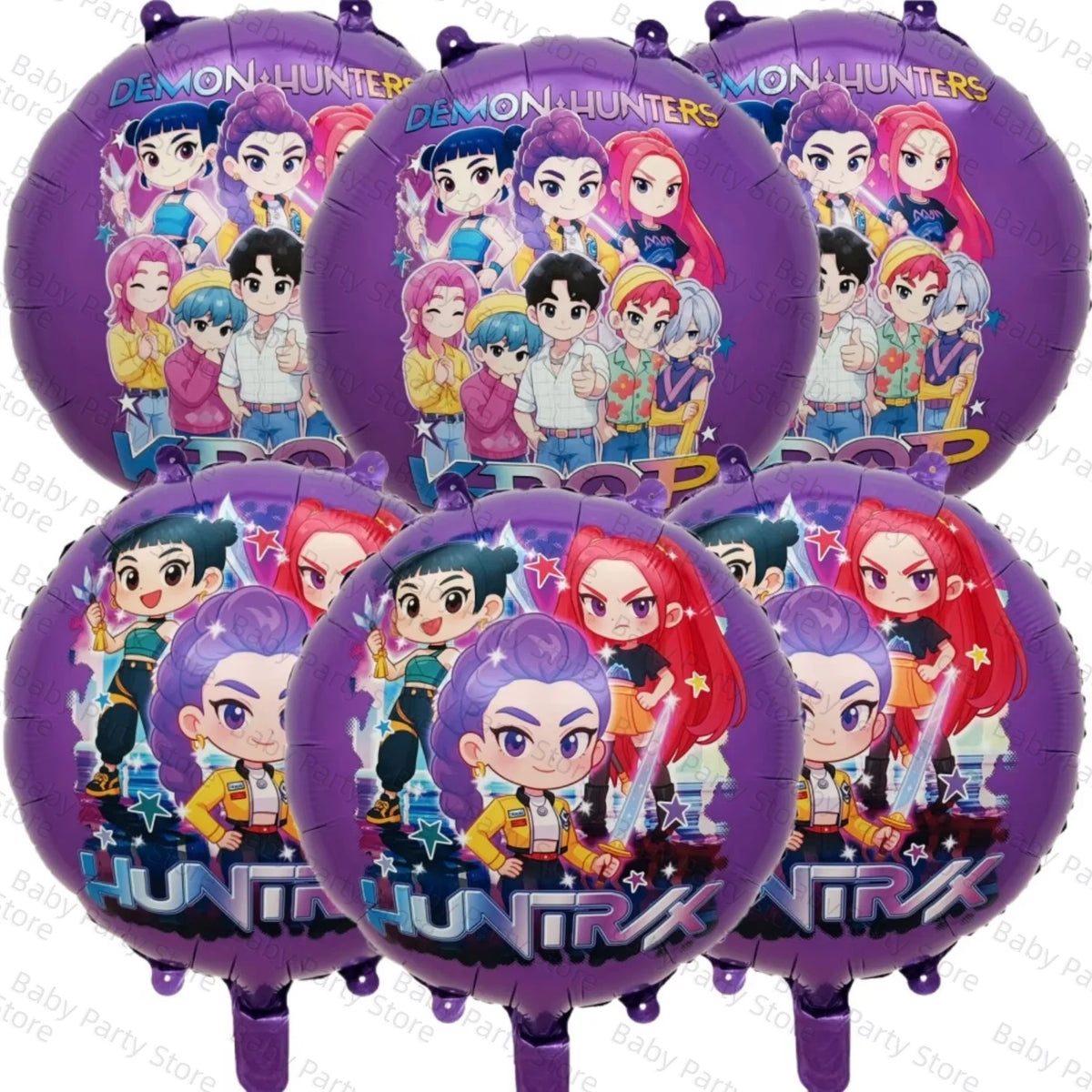 Ensemble de ballons en aluminium de 45 cm (18 pouces) sur le thème K-Pop Demon Hunter, style dessin animé, idéal pour une baby shower ou une fête d'anniversaire d'enfant