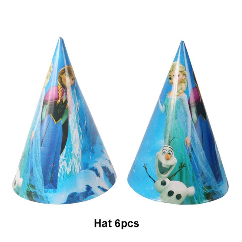 Assiettes jetables Disney Reine des Neiges, couverts, décorations de fête d'anniversaire Anna et Elsa, assiettes et gobelets pour enfants, articles de fête pour baby shower