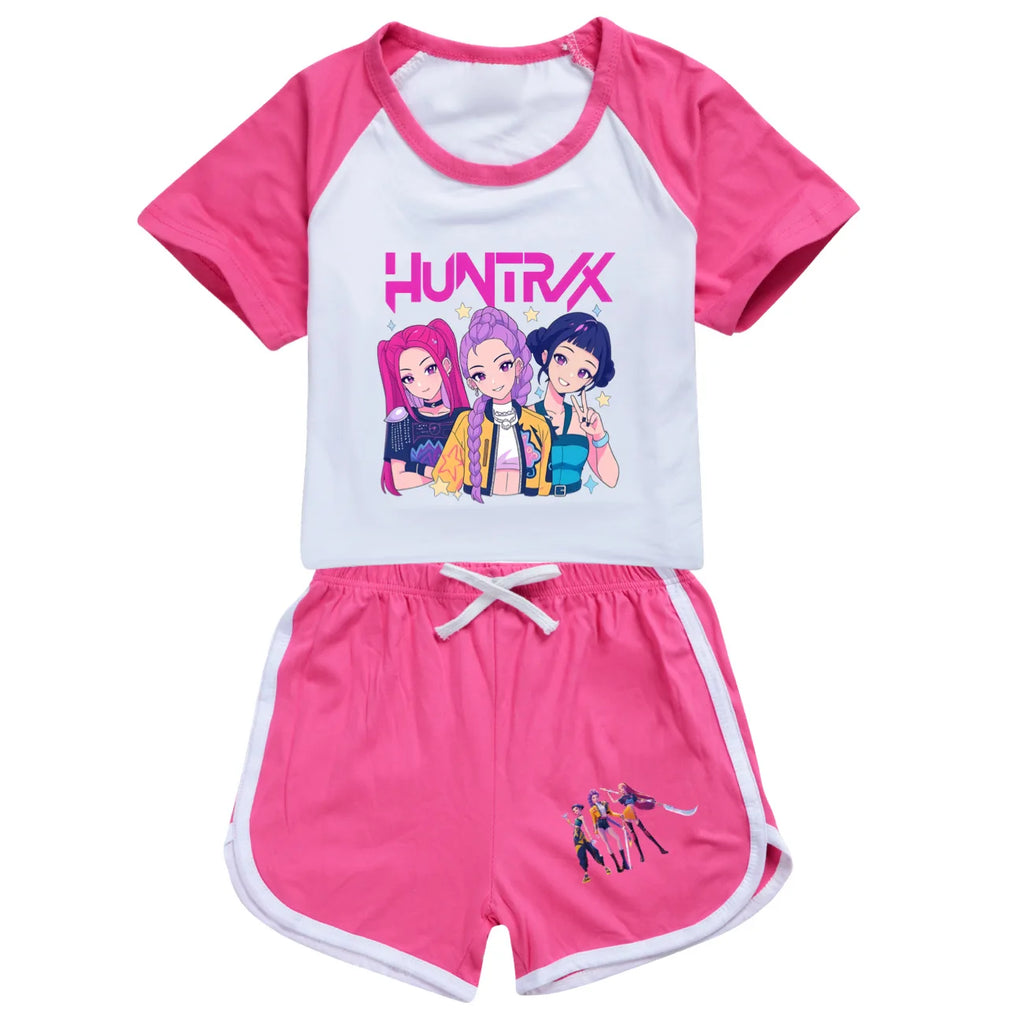 Ensemble 2 pièces pour garçons : T-shirt et short de sport K-pop Chasseurs de démons (été), vêtements pour filles Rumi Mira Zoey, pyjamas pour enfants