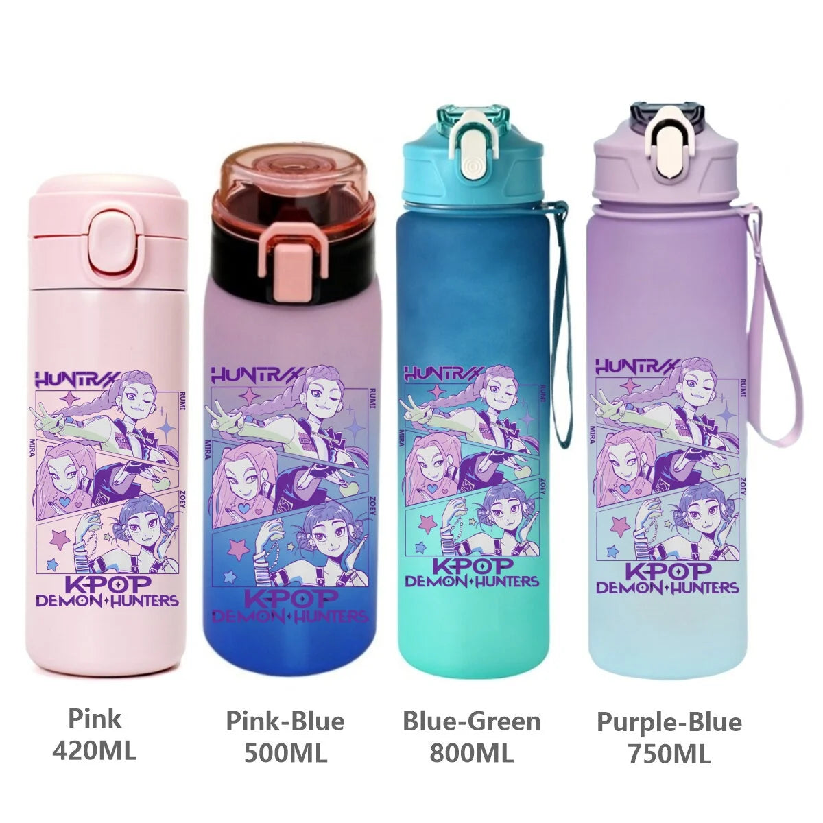 Gourde de sport KPop Demon Hunters, motif dessin animé tendance, étanche, portable, cadeau d'anniversaire pour enfants