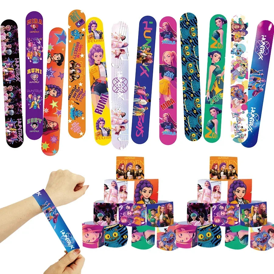 Bracelets à pression Kpop Demon Hunters - Cadeaux d'anniversaire et de Noël pour enfants et adultes - Décoration de fête
