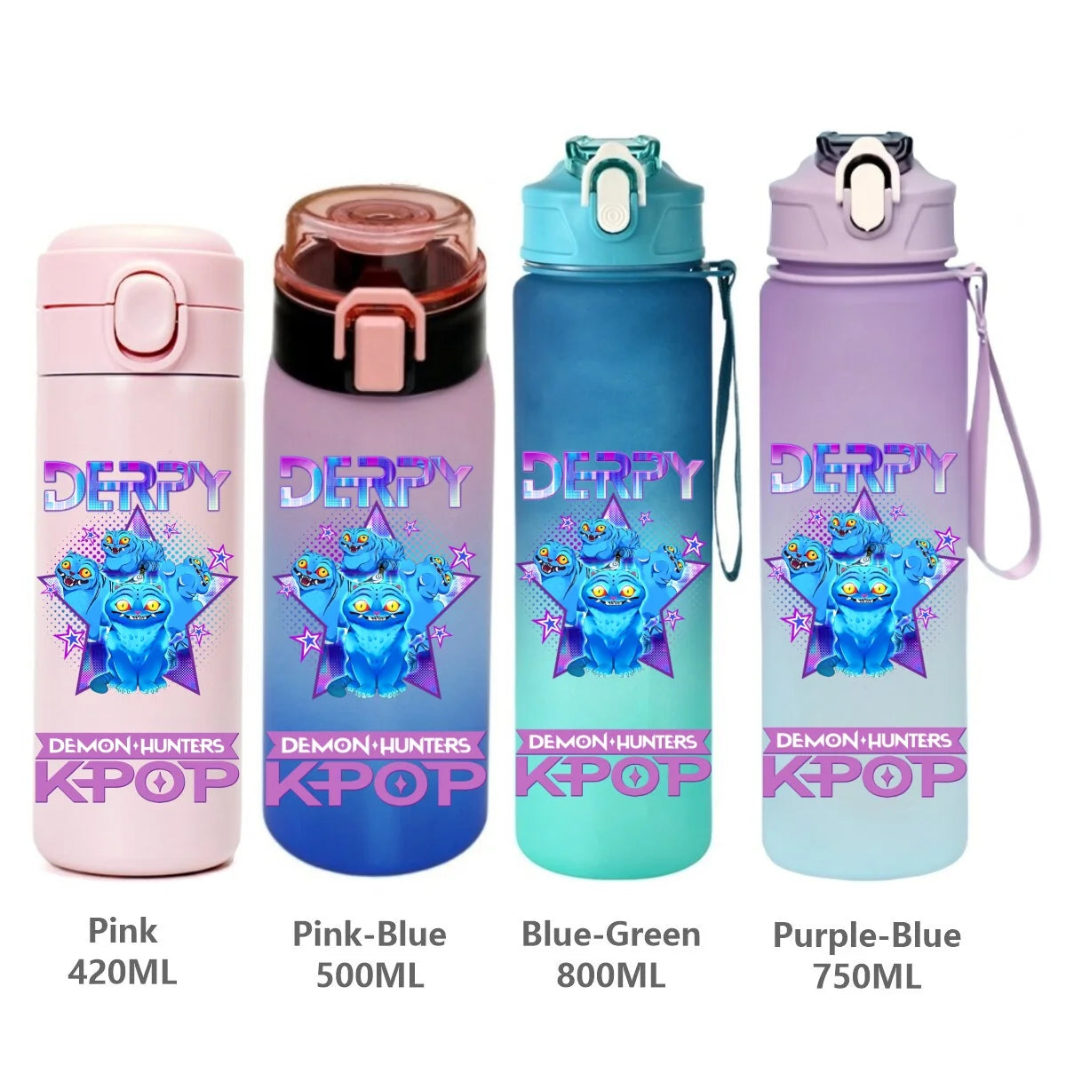 Gourde de sport KPop Demon Hunters, motif dessin animé tendance, étanche, portable, cadeau d'anniversaire pour enfants